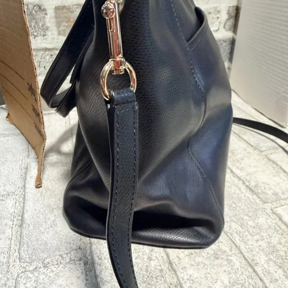 Coach Black Leather Tote Bag with shoulder strap - Picture 7 of 13